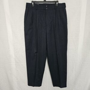 Mens Pleated Wool Trousers Double Pleated 32x30